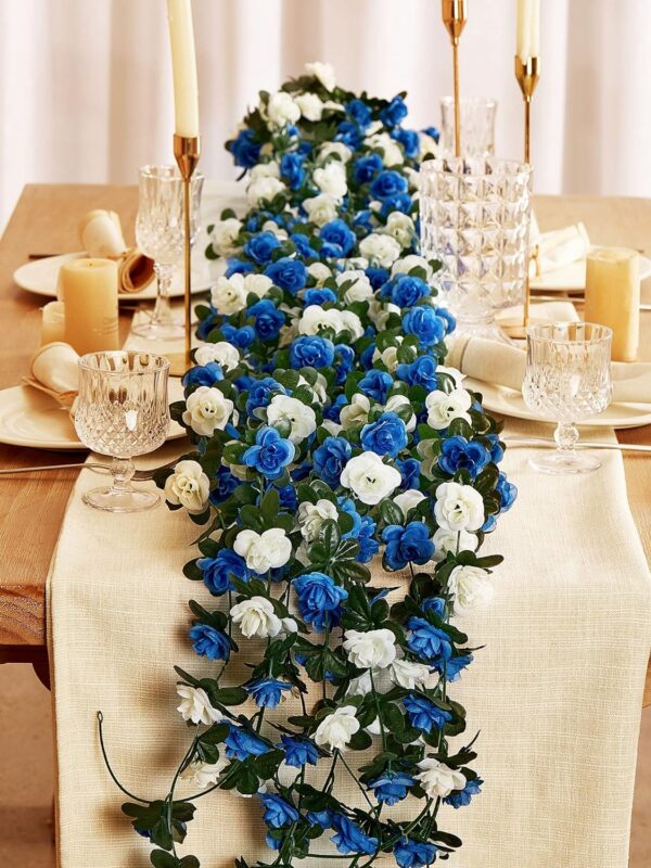 61097b0987b46efd PARTY JOY 5pcs 41Ft Flower Garland Fake Rose Vine Artificial Flowers Hanging Rose Ivy Hanging Baskets Wedding Arch Garden Background Decor