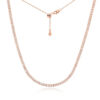 611ab6ea3394b4ce 2mm Moissanite Tennis Necklace For Women S925 Silver Plated 18K Gold Sparking Rhinestone Choker Chain Wedding Jewelry Adjustable