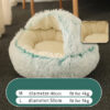 Pet Dog Round Plush Semi-Enclosed Cat Nest for Deep Sleep Comfort In Winter Cats Bed Little Mat Basket Soft Kennel