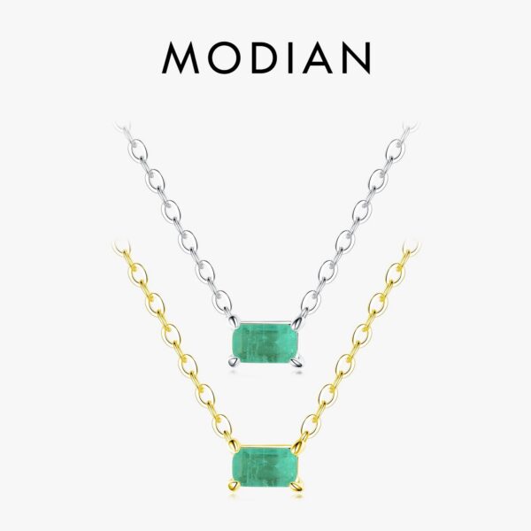 612351f7a1a2165b Modian Authentic 925 Sterling Silver Green Tourmaline Necklace Pendant for Women Fashion Bijoux Wedding Statement Jewelry Gifts