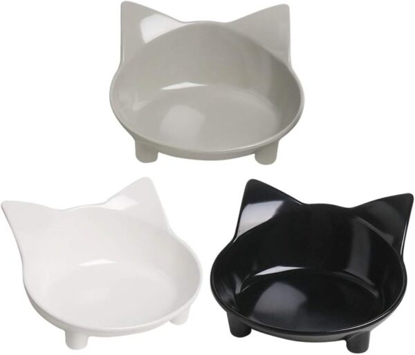 6129128fd8275b3d Cat Food Bowls, Non-Slip, Safe Food-Grade Melamine, Anti-Skid Base, Shallow Design, Dishwasher-Safe, 8 Ounces