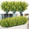 8 Bundles Outdoor Artificial Lavender Fake Flowers UV Resistant Shrubs, Faux Plastic Greenery for Indoor Outside Hanging Plants Garden Porch Window Box Wedding Farmhouse Decor (Orange Red)