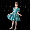 Baby wedding Party Dress Round neck printing princess Teens Kids Dresses Pageant Gown Girls dress Children’s wear