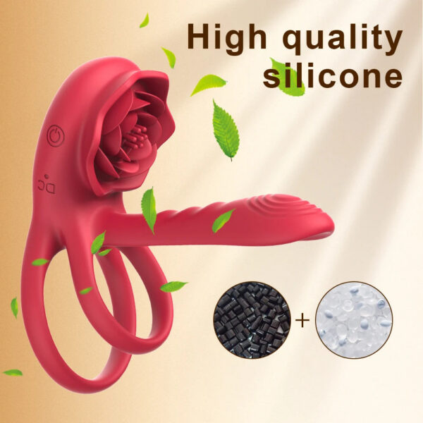 618a23bd3989100f Rose Ring Vibrator Powerful Sleeve Sucking Stimulator G-spot Female Nipple Clitoral Massager Sex Toy for Couple