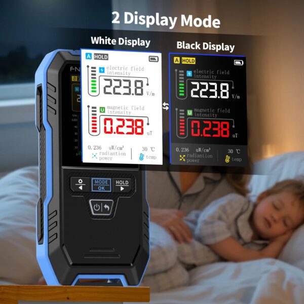 FNIRSI ERD-10 4-IN-1 Electromagnetic Radiation Detector, Electric & Magnetic Field Strength, RF Power, Temperature Monitor