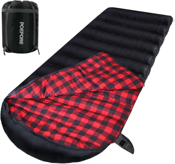 61a8849015e1f014 0 Degree Sleeping Bag 100% Cotton Flannel XXL Cold Weather Winter Oversized Sleeping Bag for Adults Camping Zero Degree Big and Tall with Compression Sack
