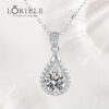 LORIELE 100% Real Moissanite Necklace Women Vvs Round Cut Diamond Pendant for Girlfriend Jewelry S Sterling Sier Gra