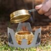 Mini Spiritus Brenner, Tragbarer Spirituskocher Camping Kochender Campingkocher Ofen für Innenräume kampierendes Hauptpicknick(Grau)