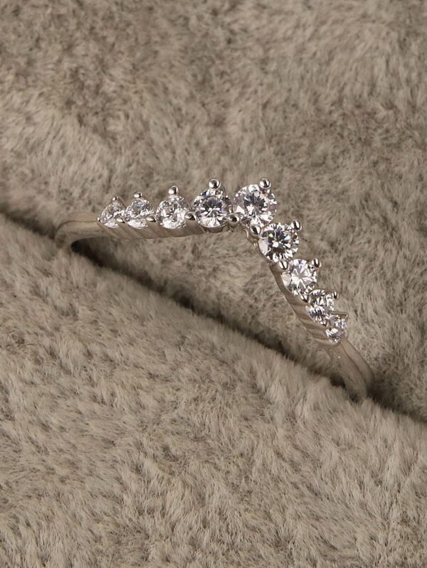 S Sterling Sier Princess Crown Diamond Ring Simple Sen Series Little Fresh Fine Wedding Engagement Birthday Gift