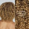 61cb6134f58337a0 Brown Blonde Synthetic for Women Short Kinky Curly Afro Wigs Glueless Cosplay Hair