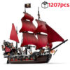 61cdd53ec6e602c4 Pirates Of The Caribbean Ship Queen's Revenge Warship Black Pearl Sailboat Building Block Bricks MOC 4195 Assembly Toys Kid Gift