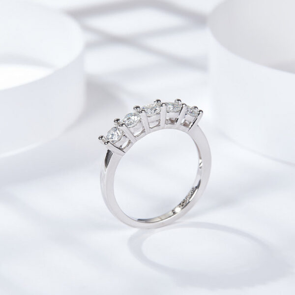 KNOBSPIN D Color 4mm Moissanite Diamond Rings for Women Classic Match Wedding Eternity Band with GRA s Sterling Sier Ring