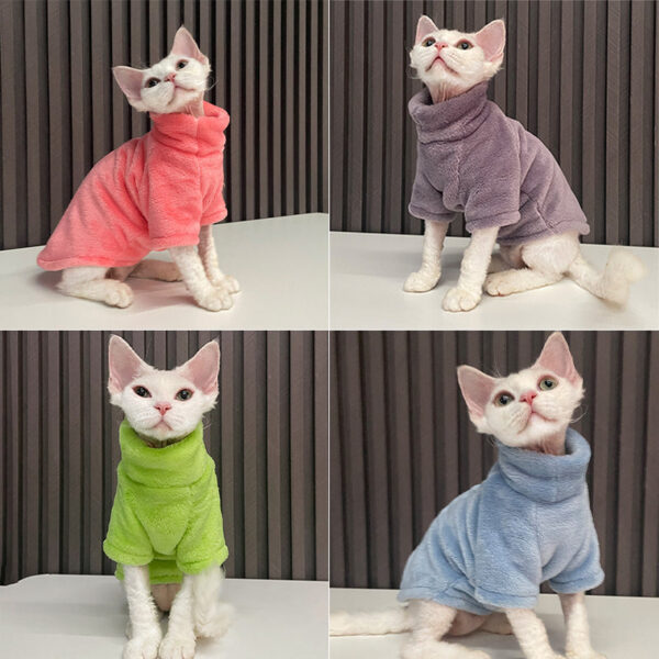 61d201c780d922f9 Turtleneck Sweater Coat Winter Warm Hairless Clothes Soft Fluff Pullover Shirt for Maine-Coon Cat Chihuahua Pet Clothing