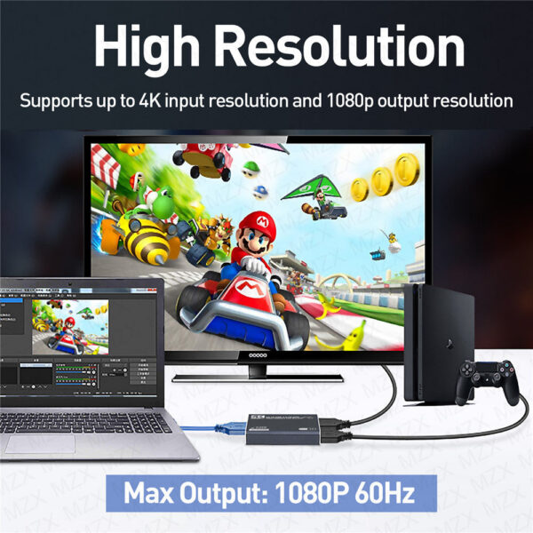 Video Capturer Card Box HDMI-Compatible 4K 60Hz 30Hz USB 3.0 1080P 60fps 30fps Grabber Live OBS Capturing Game Capture Recorder