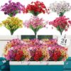 61fcad3ef3117a81 24 Bundles Artificial Flowers for Outdoor,No Fade Fake Plastic Flowers Faux Plants for Decoration Hanging Planters Indoor Outside Garden Porch Window Box Home Wedding Farmhouse