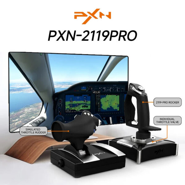 622326fff4fdd941 PXN 2119 PRO Flight Simulator Gamepad Vibration Controller Joystick for PC/Desktop PS4 Flight Joystick Game Controller