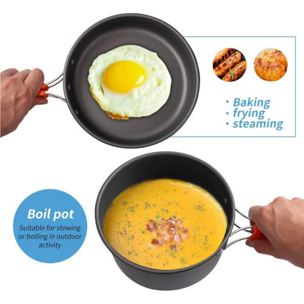 Cooking set Camping Cookware Travel Tableware Outdoor Picnic Set Teapot For 2-3 Peaple Non-stick pots assorted sets