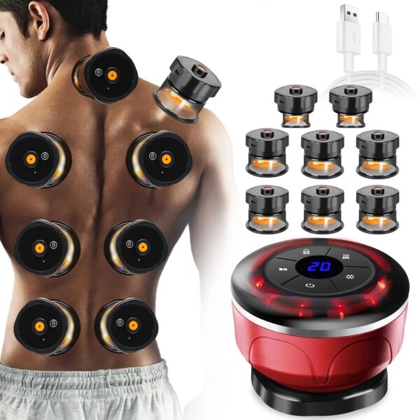 623498110b28e25e 8 Cups Electric Cupping Massager Gua Sha Vacuum Suction Cups Ems Anti Cellulite Magnet Therapy Scraping Fat Burner Body Massager
