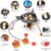 WADEO 7200W Windproof Camping Stove, Camping Gas Stove with Piezo Ignition, Two Fuel Canister Adapter, Carry Case, Portable Stove, Backpacking Stove for Outdoor Backpacking Hiking and Picnic