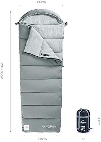 6241fca90615b06a Naturehike Baumwollschlafsack mit Kapuze, 3-Jahreszeiten-Schlafsack, Leicht, Tragbar und Spleißbar, Gefüllt mit M180/M300 HHochwertiger Baumwolle