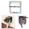 6242f1a440876ba7 4 Way Lockable Dog Cat Kitten Security Flap Door Puppy Gate ABS Plastic Animal Small Pet Supplies Products