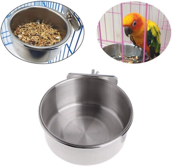 6247dd0f09dd5239 Pet Feeder Water,10oz 20oz 30oz Bird Hamster Small Animal Cup with Holder,Stainless Steel 10oz Cage Coop Hook Cup for Small Animal Cage Bowl (10oz Stainless Steel Bowl)