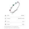 Modian Sterling Sier Colorful CZ Lab Diamond Stackable Thin Ring Platinum Plated Bands For Women Party Fine Jewelry Gift