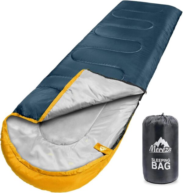 6261a6ba489b2f51 MEREZA Sleeping Bags XL for Adults Cold Weather Mens Large Wide Sleeping Bag for Big and Tall Girls Boys with Compression Sack for Camping Backpacking Warm & Cool Weather