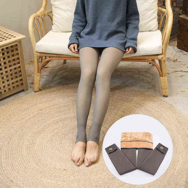 074 Winter Thicken Plus Veet Legs Fake Translucent Warm Fleece Autumn Stockings Tights Sexy Pantyhose 211221