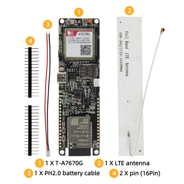 6274c3762282df50 LILYGO TTGO T-A7670G/E/SA R2 4G Development Board LTE CAT1 SIM Module ESP32 Support GSM/GPRS/EDGE TF Card A7670G A7670E A7670SA