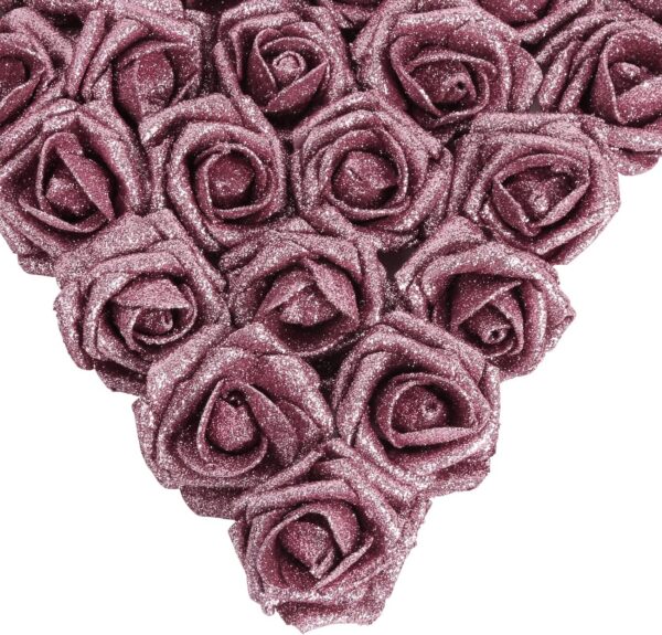 6274d243d34b0393 IPOPU Artificial Flowers, 25pcs Foam Glitter Roses Glitter Foam Rose Foam Rose with Stem for DIY Wedding Bridal Bouquet Home Party Decoration(Coffee)