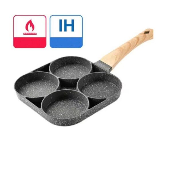 4hole Omelet Pan Frying Pot Thickened Nonstick Egg Pancake Steak Cooking Pans Hamburg Bread Breakfast Maker Induction Cookware