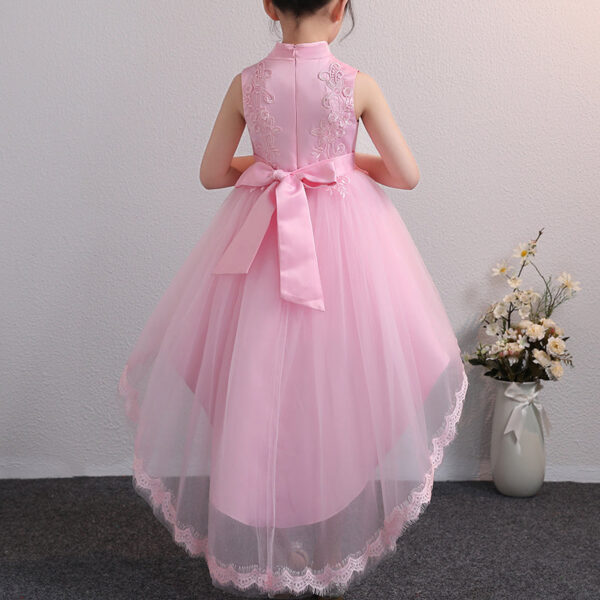New Design Kids Dress For 4-12 Girls Wedding Party Tailing Tulle Elegant Princess Sleeveless Children’s Dresses TW1703