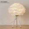 New feather ins Nordic bed decorated gold triangle bedroom led lamp
