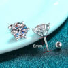 62ab25c81e69782a KNOBSPIN Moissanite Stud Earrings 18K White Gold Plated Sterling Silver D VVS1 Round Cut Lab Diamond Screw Ear Studs For Women