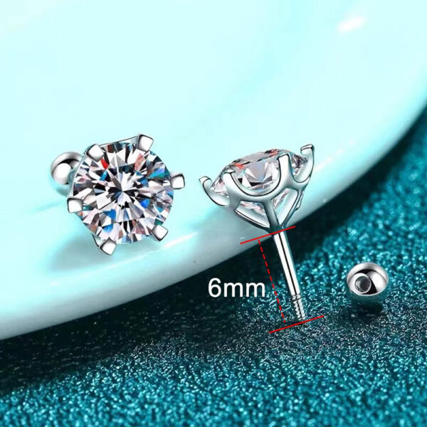 62ab25c81e69782a KNOBSPIN Moissanite Stud Earrings 18K White Gold Plated Sterling Silver D VVS1 Round Cut Lab Diamond Screw Ear Studs For Women