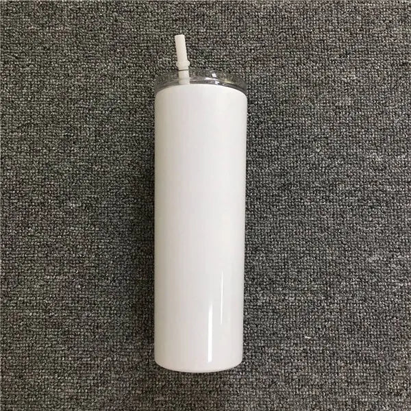 20oz Skinny Tumbler With Seal Lids Rainbow Straws Stainless Steel Thermos Bottle Double Insulated Water Cup For Travel