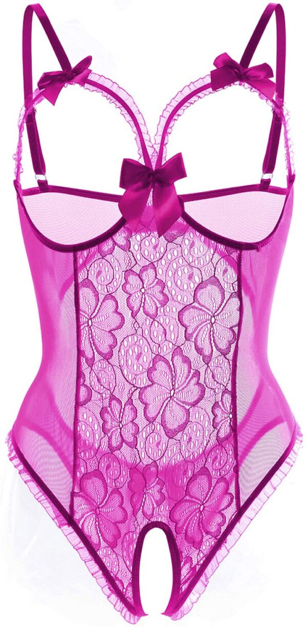 62bc3eabb1112b8f Lingerie for Women Sexy Teddy One-Piece Lace Babydoll Bodysuit Nightie Plus Size