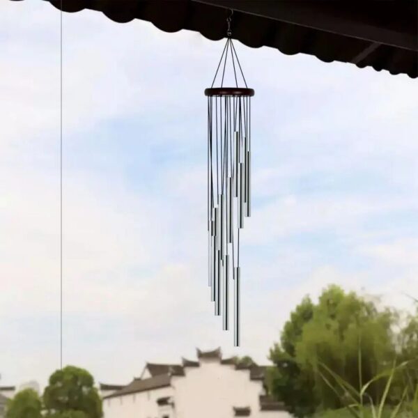 62bd1dcefd44a5e4 1piece 12 Tubes Aluminum Alloy Wind Chimes with Hook Gold/sier Bells for Outside Home Wedding Party Memorial Decoration Gifts