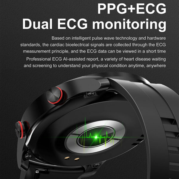 ECG+PPG Bluetooth Call Smart Watch Men Laser Health Blood Pressure Fies Watches Man Sports Waterproof Smartwatch+Box