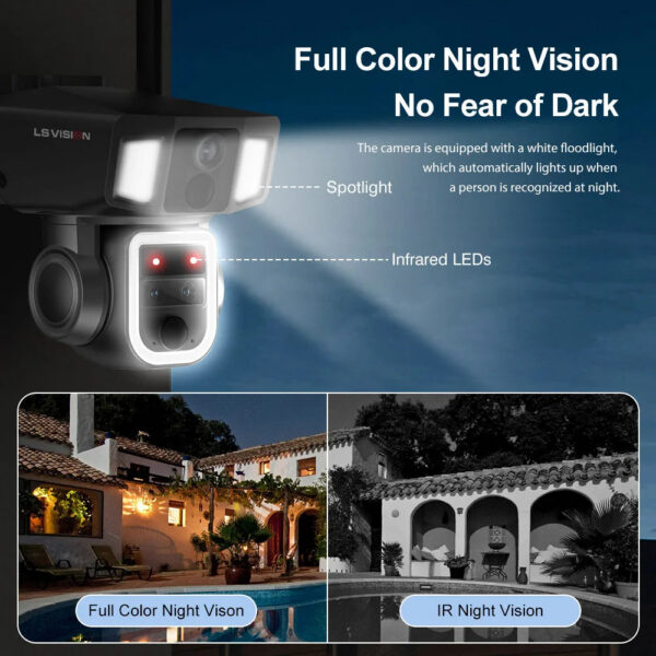 62c0aa925b9a87f2 LS VISION 12MP 6K 10X Zoom Dual Screen Solar Camera Outdoor 4G/WiFi 2 In 1 Three Lens Dual PIR Detection Auto Tracking CCTV Cam