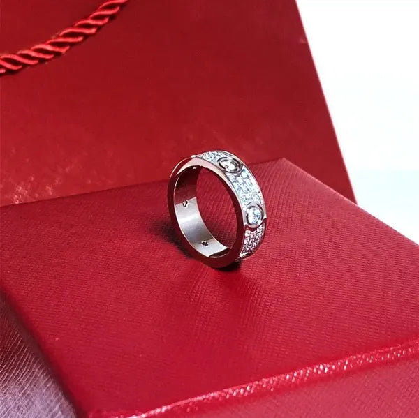 rings Starry ring nail designer womens Titanium steel rose gold sier plated with full diamond for Man wedding Engagement gift 4 5 6mm designers jewelry