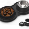 62c7a0b66cd967c5 BurgeonNest Dog Bowl Slow Feeder,4 in 1 Dog Food and Water Bowl with Stand Slow Down Eating Dog Puzzle Bowl Set with Non-Skid Silicone Mat for Small Medium Dogs