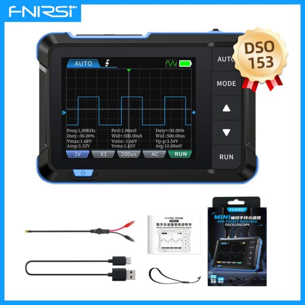 62e6557bbf690128 FNIRSI New DSO510 DSO152 DSO153 Mini Handheld Digital 2 IN 1 Oscilloscope Portable 48MS/s 10MHz Bandwidth Electronic Repair Tool