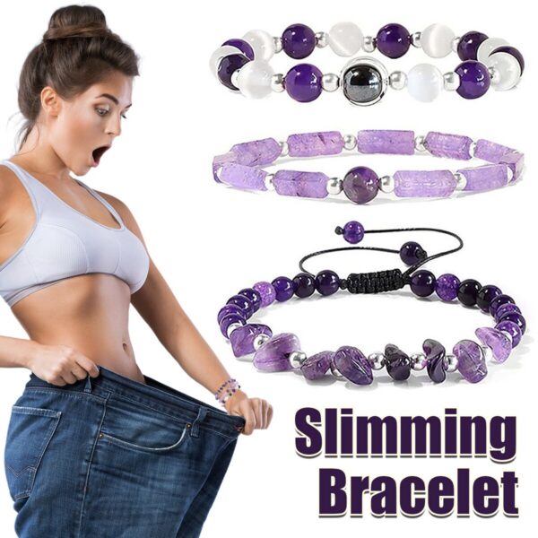62e6e5e79da666b7 3pcs/Set Body-Purifying Amethyst Bracelet Weight Loss, Yoga, Meditation - Healing Stone Jewelry for Women and Men
