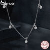 BAMOER Mini Waterdrop Moissanite Bezel Setting Lab Diamond for Women Sterling Sier Engagement Necklace