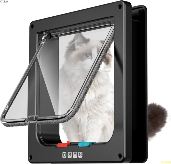 62fbfeaecf03517b ATUBAN Large Interior Pet Cat Exterior Door 4 Modes Locking Suitable for Window and Wall,Strong Durable