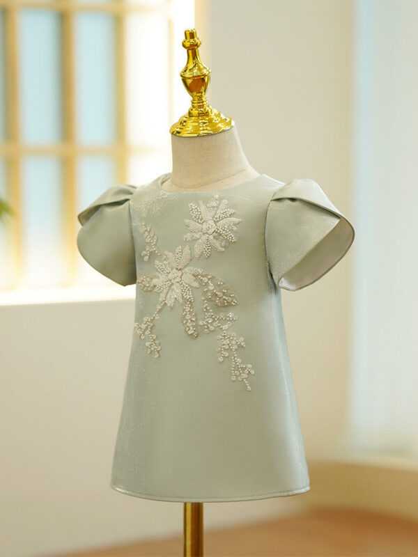 2024 Flower Girl Dress s For Wedding Children 1st Birthday Baptism Dresse Kids Beading Girls chi-pao Baby Infant Party Wear Gown