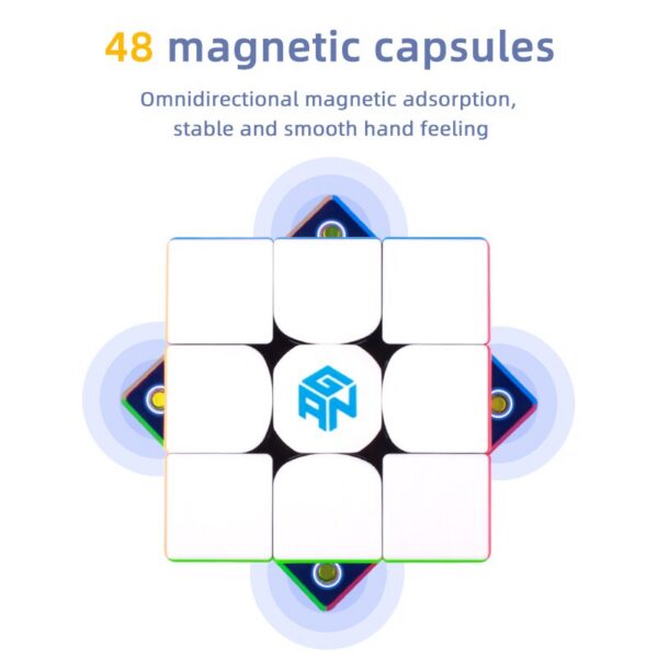 631fed96c1e03b8d 3x3x3 Magnetic Magic Speed Cube Stickerless Gan 356M Professional Fidget Toys GAN 356 M Lite Cubo Magico Puzzle