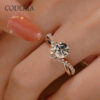 Pass Diamond Test D Color 1 Carat Moissanite Wedding Ring High Quality White Gold Rings Fashion Sterling Sier Jewelry